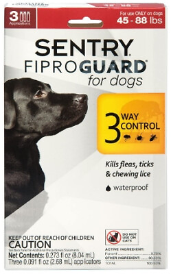 #ad Sentry FiproGuard Flea and Tick Control for Large Dogs 9 count 3 x 3 ct $34.46
