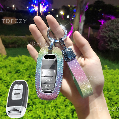 #ad PU Diamond Remote Car Key Case Cover Shell Holder Fob For Audi A3 A4 A5 A6 A7 A8 $42.50