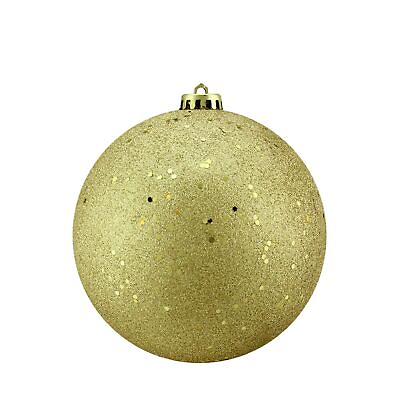 #ad Northlight Gold Glamour Holographic Glitter Shatterproof Christmas Ball Ornament $9.49