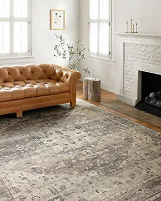 #ad Hathaway Collection Hth05 Steel Ivory Traditional Accent Rug 3#x27;6quot; X 5#x27; $53.61