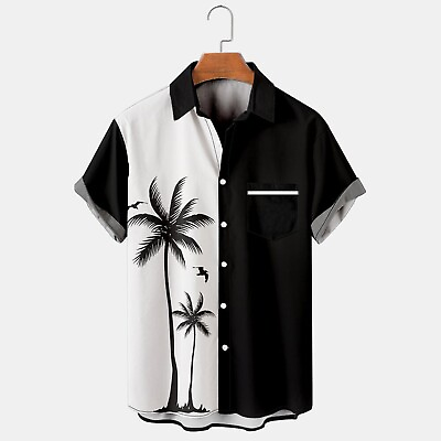 #ad Mens Floral Hawaiian Shirts Short Sleeve Button Down Beach Shirts $20.99