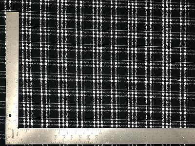 #ad Techno Crepe Knit Plaid Checkered #1 Print Fabric $6.55