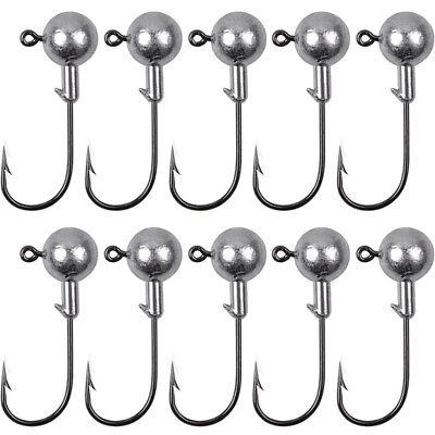 #ad 50Pcs Lead Jig Heads Fishing Hooks Crappie Bass Trout Lures Bait Tackle 1g 28g $20.99