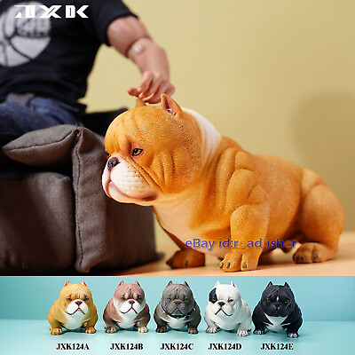 #ad JXK 1 6 Mini Bully Dog Model Animal American Bully Pitbull Collector Figure Toy $39.01