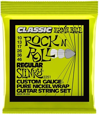 #ad Ernie Ball Classic Pure Nickel Regular Slinky Electric Guitar Strings 010 046 $10.95