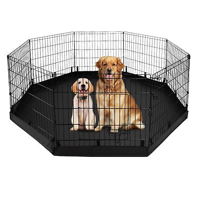 #ad Dog Playpen Metal Foldable Dog Exercise Pen Pet Fence Puppy Crate Kennel I... $93.34