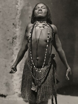 1925 Original AFRICA Nude Female Belly Dancer By BERNATZIK Sudan Tribe Photo Art $224.16