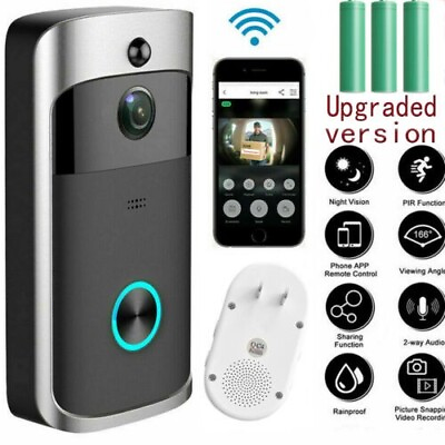 #ad 1080P Wireless Doorbell WIFI Video Smart Door Ring Security HD Camera Bell Pack $54.65