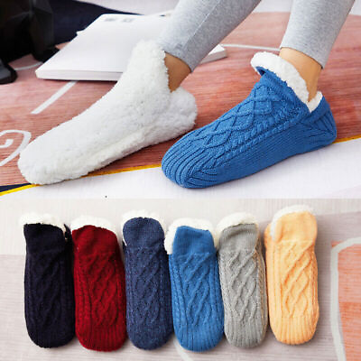 #ad Women Slipper Socks Winter Non Slip Thick Fuzzy Warm Cozy Socks US Shipping $8.99