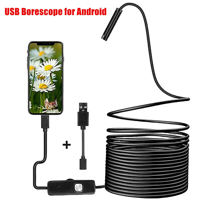 #ad 6 LEDs Waterproof 2M 7mm USB Endoscope Borescope Camera Snake HD For Android $10.49