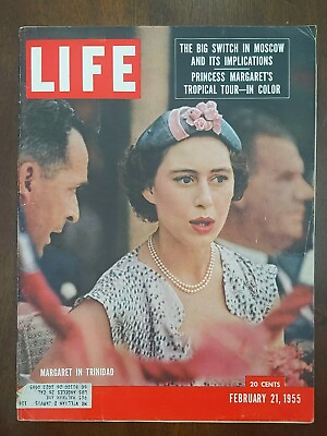 #ad 1955 LIFE MAGAZINE February 21 Princess Margaret in Trinidad $16.99