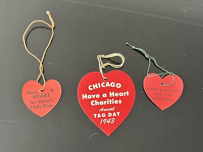 #ad 1940’s Chicago Have A Heart Tag Day 40’s Lutheran Child Welfare 40’s IL $57.00