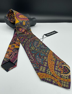#ad COUNTESS MARA Men#x27;s All Silk Tie Paisley Multicolor Made in the USA $15.99