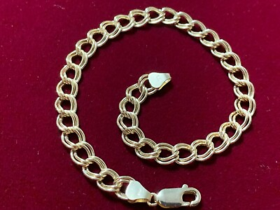 #ad 10k Gold 6mm Bracelet Gold Charm Bracelet Women 8quot; Bracelet 10kt Charms $378.99