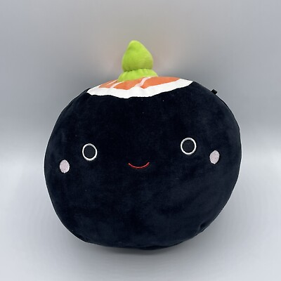 #ad Kellytoy Squishmallows Sushi Plush Black Rice Ball Food Pillow Squishy 8 inch $7.22