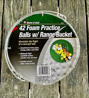 #ad Jef World of Golf 42 Foam Practice Balls Multi Colored Balls w Range Bucket NEW $24.99
