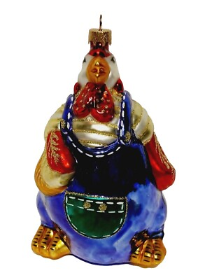 #ad VINTAGE 8quot; GLASS ROOSTER CHICKEN CHRISTMAS ORNAMENT DECORATION $39.99
