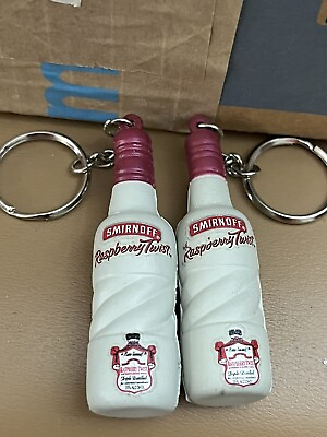 #ad Smirnoff Raspberry Twist Foam Bottle Keychain. Sold As A Pair. $8.95