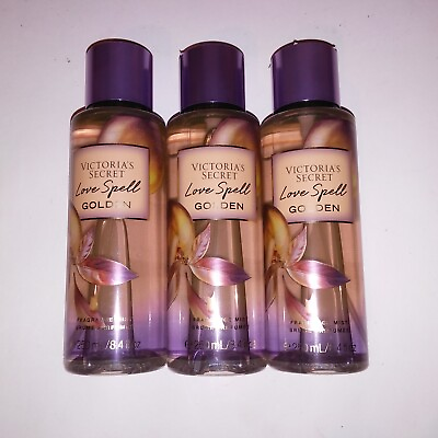 #ad Set of 3 Victoria Secret Fragrance Mist Body Spray Love Spell Golden 8.4oz Each $49.87