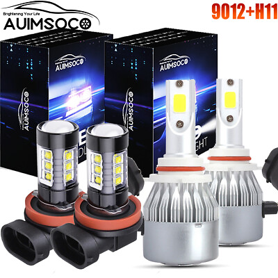 #ad For Dodge Dart 2013 2014 2015 LED Headlight Fog Light Bulbs kit 4pcs White 8000k $35.99
