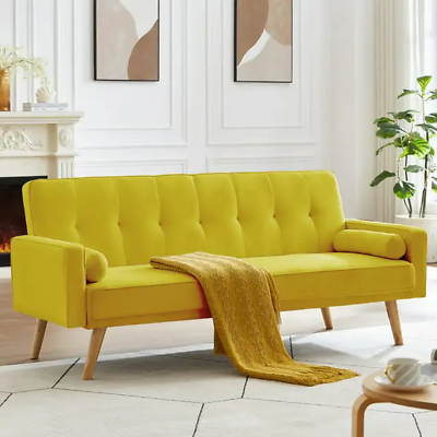 #ad Mid Century Linen Fabric Convertible Sofa Bed Sofa CouchModern Love Seats Sofa $295.48