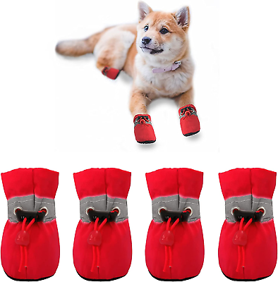 #ad YAODHAOD Dog Shoes for Small Dogs Anti Slip Dogs Boots amp; Paw Protector for Wint $17.05