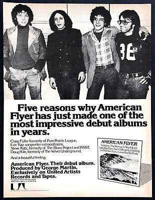 #ad 1976 American Flyer photo Rock Supergroup quot;Self Titledquot; Album vintage print ad $7.19