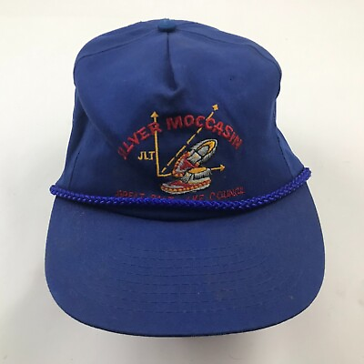 #ad VINTAGE Boy Scouts Hat Cap Strapback Blue Red BSOA Adult Silver Moccasin Council $38.77