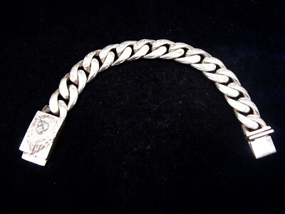 #ad Vintage Silver Crafted Bracelet w Lion Head 3oz 925 Silver #12282301 $69.99