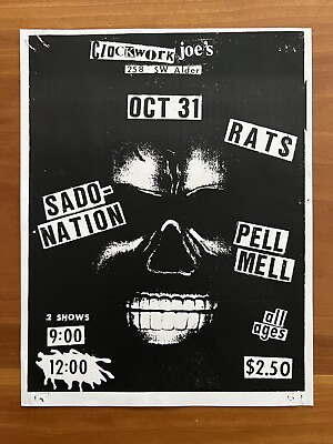 #ad Original 1980 The Rats Sado Nation Pell Mell Flyer Poster 8.5x11 Dead Moon PSC $58.00