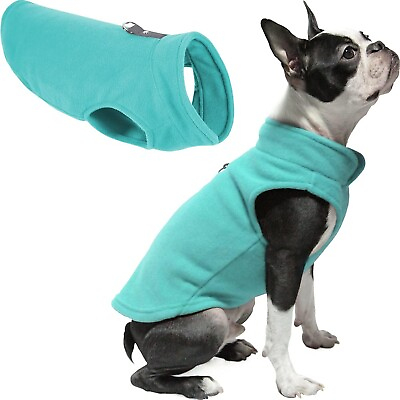 #ad Gooby Fleece Vest Dog Sweater Turquoise Medium Warm Pullover Fleece Dog Jac $5.99