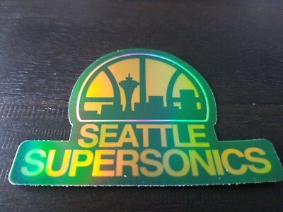 #ad Vintage Seattle Supersonics HOLOGRAPHIC Sticker old NBA Oklahoma City Thunder $5.49