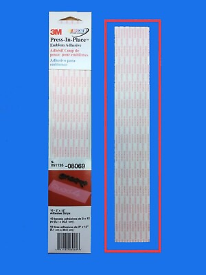 #ad 3M 08069 Press In Place Emblem Adhesive Strips 2quot; X 12quot; ONE STRIP ONLY $8.99