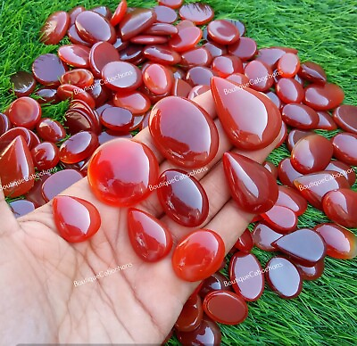#ad Amazing 100% Natural Red Carnelian Cabochon Loose Gemstone Wholesale Lot $22.67