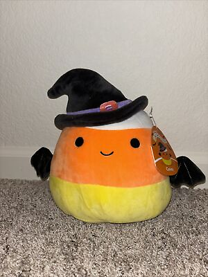 #ad Kellytoy Squishmallow Casey Candy Corn 8quot; Witch Hat Bat Wings Halloween Plush $14.58