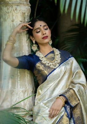 #ad Saree Wedding Indian Party Wear Pakistani Designer Banarasi Soft Silk Sari $37.61