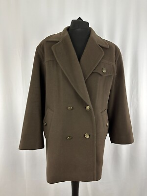 #ad Womens Country Casuals Overcoat made in England Brown Cashmere M vintage 1980s GBP 45.00