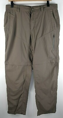 #ad The North Face Mens Convertible 100% Nylon Pants Sz 32 Cargo Pockets Brown EUC $20.79