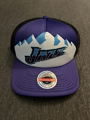 #ad New Mitchell and Ness Trucker Hat Utah Jazz Purple Hook Trucker HWC OSFA $19.50