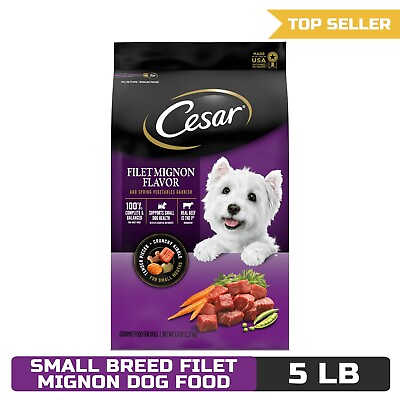 #ad Cesar Small Breed Filet Mignon Flavor And Spring Vegetables Dry Dog Food 5 Lb. B $23.40