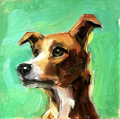#ad Original Oil Painting Dog Pet Portrait Animal Art Impressionism MADE TO ORDER $38.00