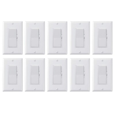 #ad Decora Dimmer Light Switch Single Pole 3 Way LED Incandescent CFL 10 PK $83.99
