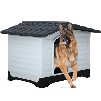 #ad Indoor Outdoor Dog House Shelter Puppy KennelAll Weather Plastic Dog Houses ... $115.13