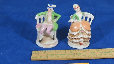 #ad Vintage 18th Century Style Couple Porcelain Figurines $19.99