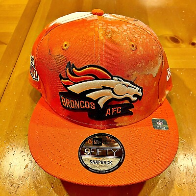 #ad New Era Denver Broncos Snapback Hat 9Fifty 2022 NFL Sideline Ink Dye Orange New $15.98