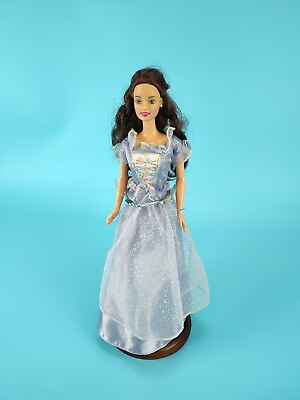 #ad Mattel 1998 Barbie Fashion Tales Princess Teresa Doll Brunette Green Eyes Dress $11.81