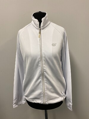 #ad Sergio Tacchini Ladies Sweater Jacket Size M Training White Classy Italy 13601 $9.62