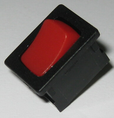 #ad Defond Mini Black Switch with Red Rocker SPST 125V 15A 250V 7.5A .5 x .75 $6.95