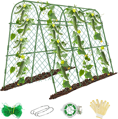 #ad Cucumber Trellis for Raised Beds 63 X 47 Inch Garden Arch Trellis for Climbing $50.76