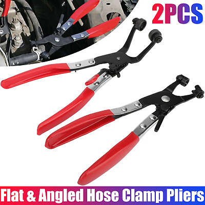 #ad 2x Flat Band 45° Angled Swivel Jaw Locking Tools Hose Clamp Plier Coolant Clip $16.98